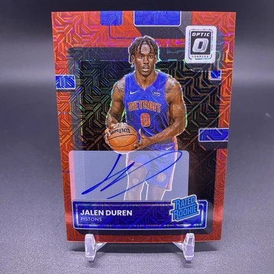 Red Choice 2022-23 Optic Jalen Duren RC Detroit Pistons Rookie On Card Auto #227 Foto 1 de 2