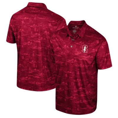 Men's Colosseum Cardinal Stanford Cardinal Daly Print Polo - Image 1 of 3