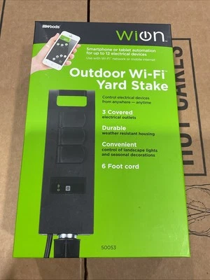 WiOn EXTERIOR WI-FI PATIO ESTACA 3 TOMACORRIENTES TIRA DE ALIMENTACIÓN CON TEMPORIZADOR DECORACIONES NAVIDEÑAS Foto 1 de 4