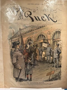 VTG 1889 Puck Magazine Cover - “The Metropolitan Museum” Cartoon - Picture 1 of 6