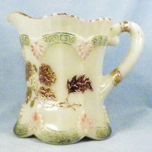 Northwood Chrysanthemum Sprig Creamer Pagoda Custard Glass EAPG 1896 Antique - Picture 1 of 6