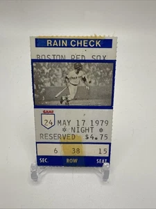 Boston Red Sox Vs Baltimore Orioles Ticket Stub:  Night Game 24 May 17th 1979 - Picture 1 of 2