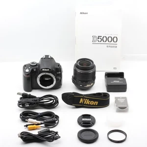 Nikon D5000 Black 12.3 MP Digital SLR Camera Lens Kit Used From Japan Nikon - Picture 1 of 6