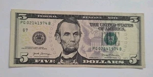 Five Dollar Valentines Day Anniversary Birthday Note February 14, 1974 02141974 - Picture 1 of 6