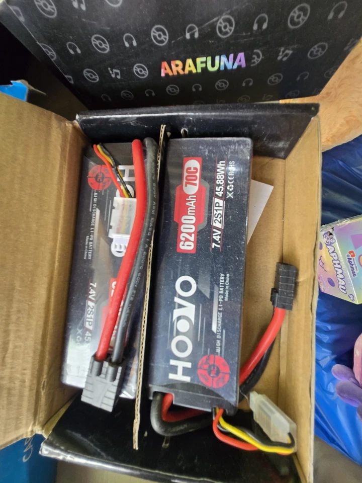HOOVO 7.4V 70C 6200mAh 2S1P LiPo battery X2 - Image 1 of 1