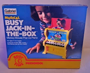 Gabriel Musical Jack-In-the-Box Mickey Mouse Pop-Up Piano Juguete con Caja FUNCIONA - Imagen 1 de 6