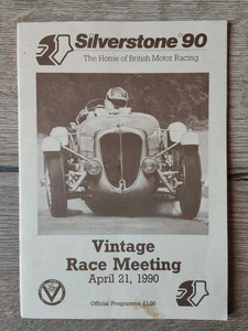 1990 Silverstone Vintage Race Meeting Programme - 21 April - Riley, Alfa, Austin - Picture 1 of 2