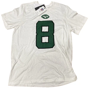 Nike L Large TEE New York Jets Aaron Rodgers #8 Player Short T-Shirt White Green - Picture 1 of 17