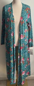 Cárdigan floral verde azulado LuLaRoe para mujer M - Imagen 1 de 4