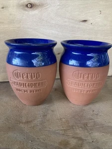 2 Cuervo Tradicional Tequila Terrakotta Cantarito Paloma Keramik Tassen - Bild 1 von 2