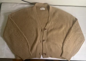 Proof Apparel Damen Strickjacke Pullover Large - Hellbraun Cardigan Cropped - Bild 1 von 6