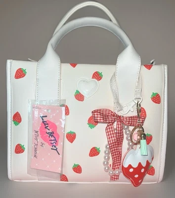 Nuevo con etiquetas Bolso Bandolera Betsey Johnson Fresa Original Impresionante Cartera Fresa Foto 1 de 4