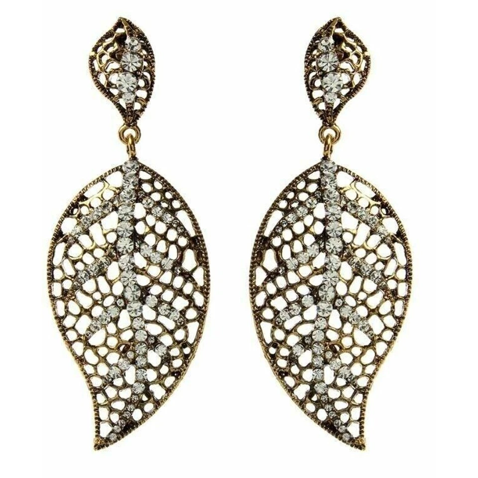 Amrita Singh Brookville Antique Gold-tone Leaf Earrings New With Tags - Image 1 of 3