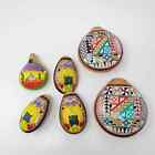 Hand Painted Peruvian 6 Hole Ocarina Flutes Recorder Musical Instrument Lot of 6