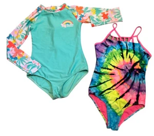 Girls Swimsuit Lot of 2 Sz 10/12 and 12 Justice and Cat & Jack Measurements Belo - Picture 1 of 4