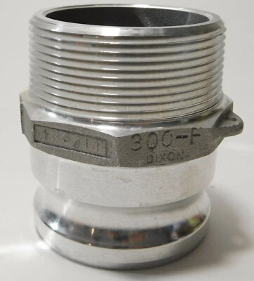 Dixon 300-F-AL 3" Aluminum Hose Adapater Male Cam-Lock x Male NPT - Image 1 of 3