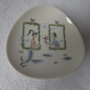 Rosenthal Zierteller romantisches Motiv Pärchen Nixe signiert Peynet 12x12cm - Bild 1 von 6