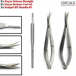 Micro Noyes Surgical Scissors Scalpel No #3 Suture Cutting Tissue Trimming Tools - Picture 1 of 5
