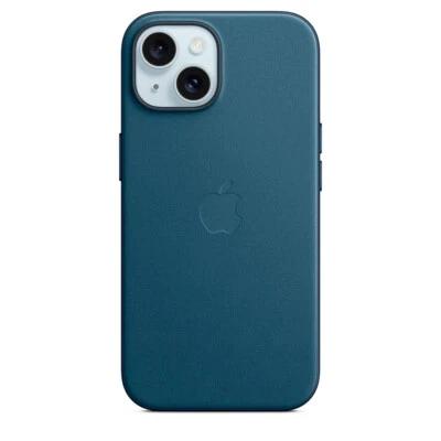 Funda original Apple de trenzado fino MagSafe para Apple iPhone 15 azul (NUEVO)