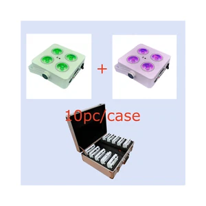 10 piezas/estuche batería inalámbrica par 4x18W rgbwa uv 6en1 hexagonal led par dj luz fiesta - Imagen 1 de 7
