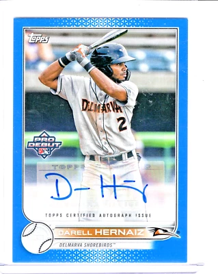DARELL HERNAIZ S/P #79/150 - 2022 TOPPS PRO DEBUT BLUE BORDER AUTOGRAPH ORIOLES - Image 1 of 2