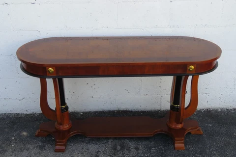 Hollywood Regency Inlay Long Library TV Console Server Table 3512 Cover