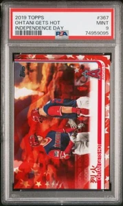 Shohei Ohtani “Gets Hot” 2019 Topps #367 Día de la Independencia #56/76 PSA 9 como nuevo SSP - Imagen 1 de 2