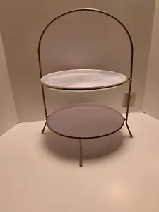 Target Bullseye's TIERED TRAY with REMOVABLE Plates Dessert Cater Gold/white - Picture 1 of 4