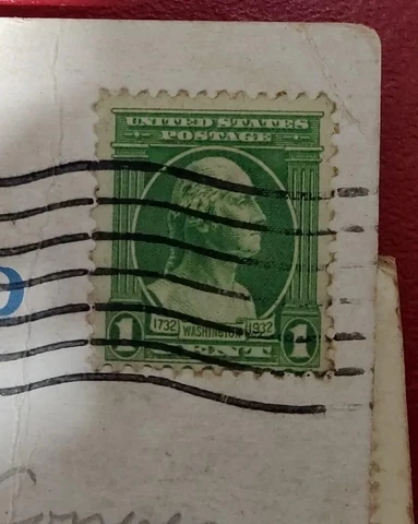 RARE Vintage Collectible Stamp Washington 1 Cent Off-centered Error Cover