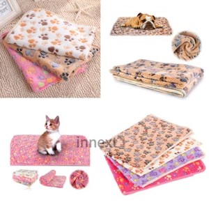 Pet Dog Blanket For Pet Cushion Small Dog Cat Bed Sleep Mat Paw Print Soft Warm - Picture 1 of 47