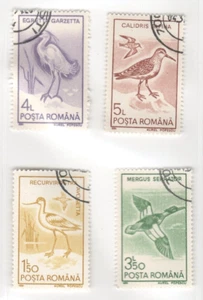 Vintage POSTA ROMANA Cancelled 4 Bird Stamp Lot - Picture 1 of 2