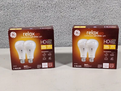 GE Relax Comfortable Soft White Light Bulbs 17W 2 Paks (4 Bulbs) New - Image 1 of 4