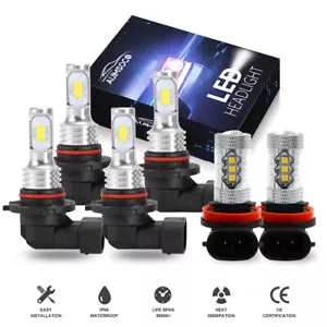 For Honda Accord 2006-2012 LED Headlight High Low Fog Light Bulbs 9005+9006+H11 - Picture 1 of 16