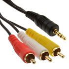 1.5m 4 Pole 3.5mm Jack  Plug To 3 x RCA Composite/Stereo Audio