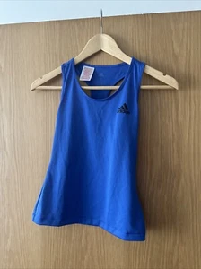 Adidas Vest Top Kids Small Age 9-10 Years Blue Girls - Picture 1 of 5
