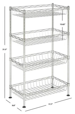 Safavieh Gaston 4 Tier Chrome Wire Mini Rack, Reduced Price 2172705828 HAC1001A - Image 1 of 4