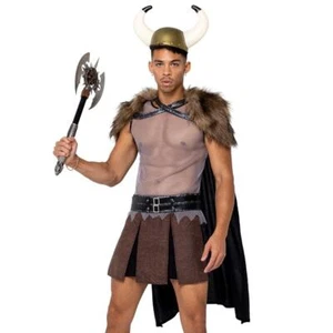 Viking Warrior Costume Faux Fur Cape Harness Panel Skirt Chainmail Shirt 6168 - Picture 1 of 5
