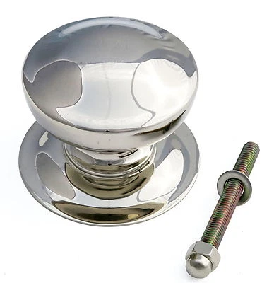 Heavy Nickel Victorian Centre Door Knob- Antique Pull Period Front Handle 8cm/3" - Image 1 of 2