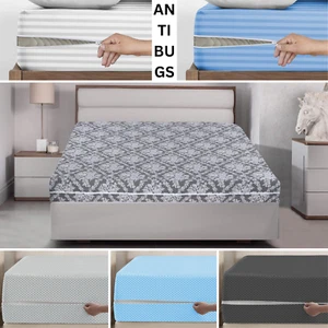 FUNDA CON CREMALLERA PROTECTOR DE COLCHÓN ANTI CHINCHES CARCASA TOTAL TAMAÑO KING Y DOBLE - Imagen 1 de 71