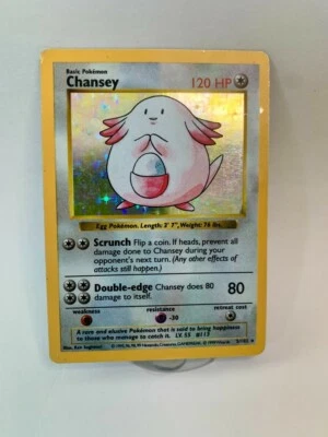 Chansey	3/102	Base Set	SHADOWLESS	1999	WOTC	Hologram	Rare	LP/NM  - Image 1 of 4