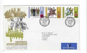 GREAT BRITAIN 1971 FDC General Anniversaries sent to Canada - Picture 1 of 2