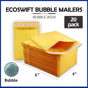 20 #0000 4 x 6 ECOSWIFT PICCOLE BUSTE IMBOTTITE AUTOSIGILLANTI KRAFT BOLLE - Foto 1 di 6