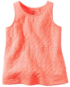Carter's Girl's Textured Puff Print Aztec Design Coral Tank Top (6X) - Picture 1 of 1