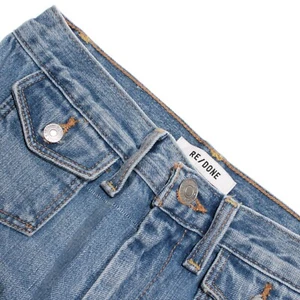 Jeans denim Re/Done nuovi con etichette taglia 25 US 70s tasca gamba larga in blu vintage sfumato - Foto 1 di 14