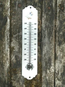 THERMOMETRE EMAILLE 25 cm Oies EMAIL VERITABLE CUIT AU FOUR NEUF FABR. en FRANCE - Imagen 1 de 1
