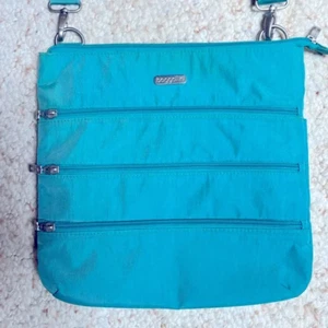 baggallini 11 X 11 Zipper Bag Teal Color Adjustable Crossbody Travel Organizer - Picture 1 of 5