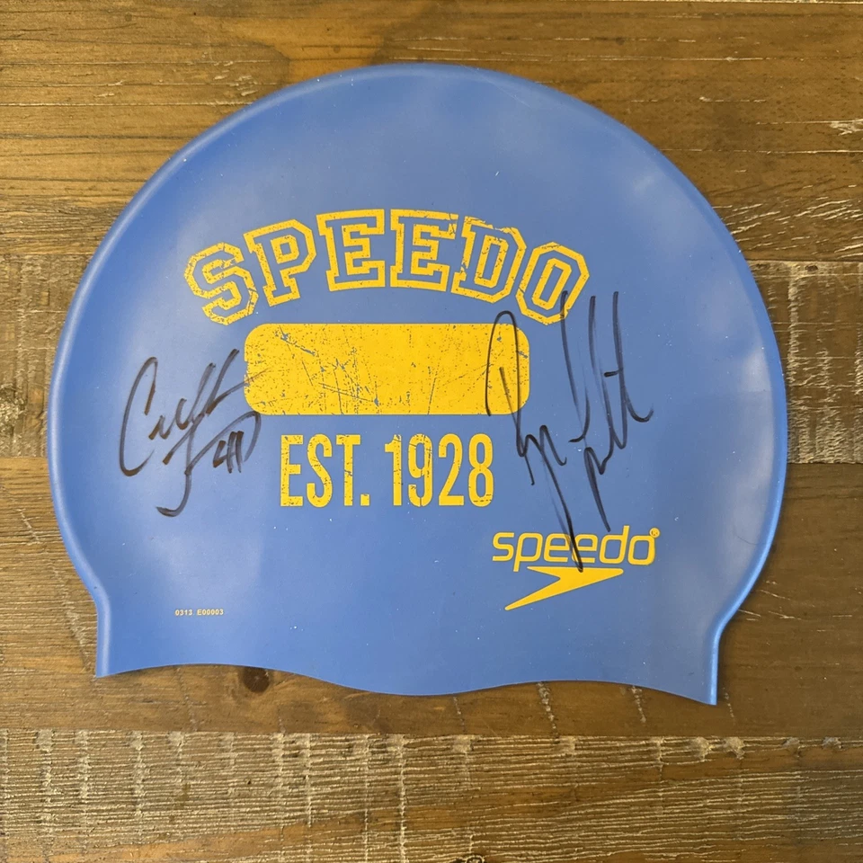 RARE - RYAN LOCHTE & CULLEN JONES Signed Autographed USA Swim Cap, USA, Swim Cap - Image 1 of 2