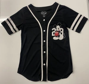 Disney Mickey Mouse Baseball Trikot schwarz Button Down Shirt Damen XL - Bild 1 von 12
