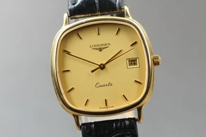 Vintage [Near Mint] Longines 156 7055 Square Quartz Gold Herrenuhr aus Japan - Bild 1 von 10