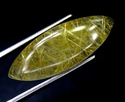 Natural Golden Rutile Quartz Cabochon In Marquise Shape 15.00 Carats 29x11x6 mm - Image 1 of 4